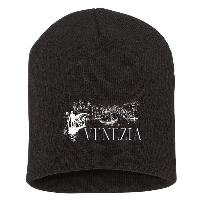 Venice Gondola Italy Venezia Short Acrylic Beanie