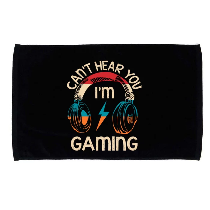 Vintage Gamer Idea Can't Hear You I'm Gaming Meaningful Gift Microfiber Hand Towel