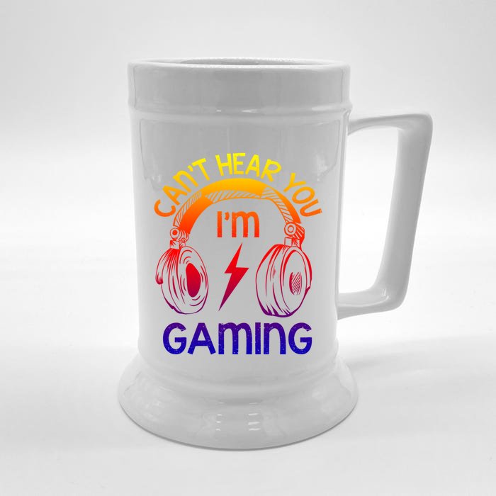 Vintage Gamer Idea Can't Hear You I'm Gaming Cool Gift Front & Back Beer Stein