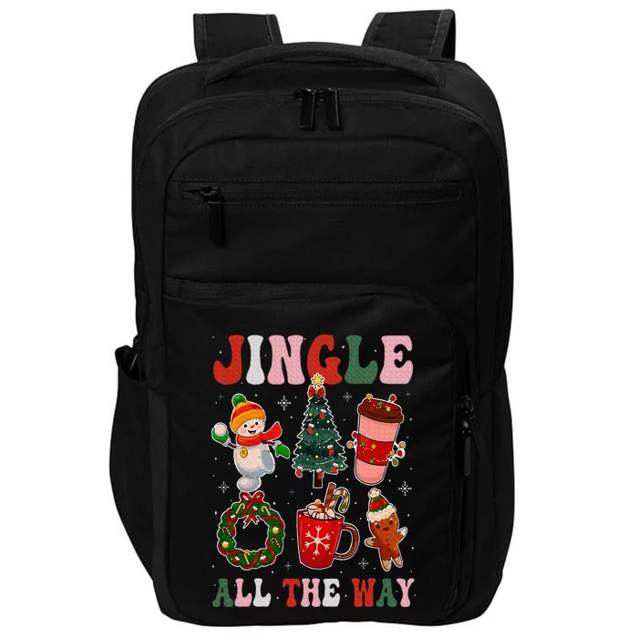 Vintage Groovy Jingle All The Way Christmas Family Pajama Impact Tech Backpack