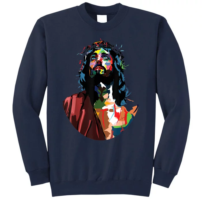 Vintage Got King Jesus Christ Sweet Face Image Tall Sweatshirt