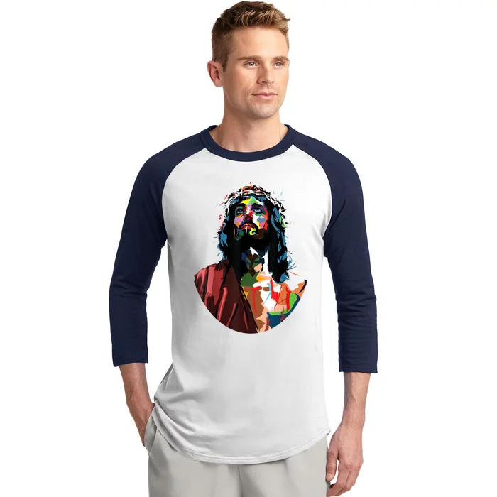 Vintage Got King Jesus Christ Sweet Face Image Baseball Sleeve Shirt