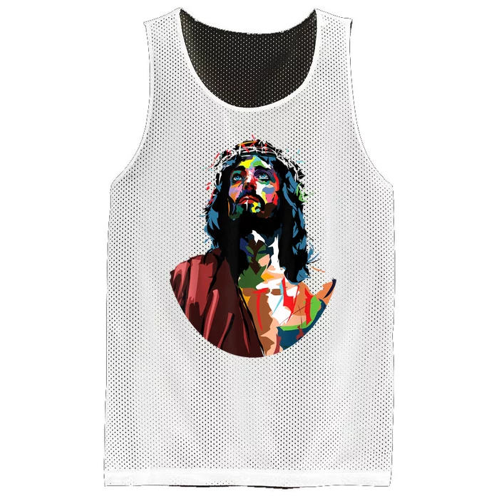 Vintage Got King Jesus Christ Sweet Face Image Mesh Reversible Basketball Jersey Tank