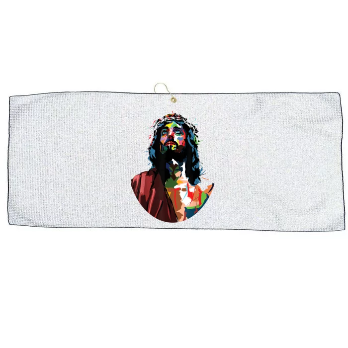 Vintage Got King Jesus Christ Sweet Face Image Large Microfiber Waffle Golf Towel