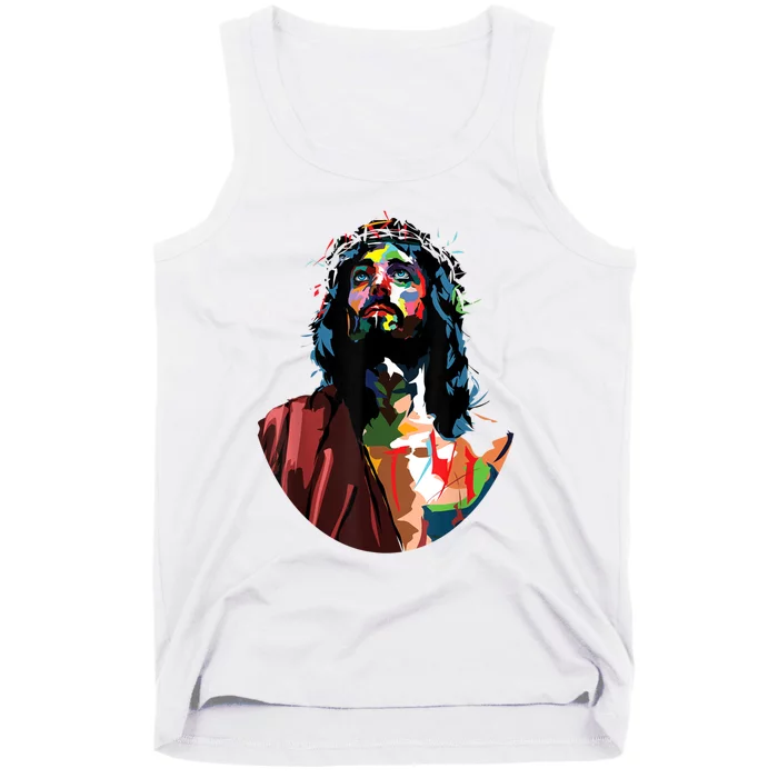 Vintage Got King Jesus Christ Sweet Face Image Tank Top