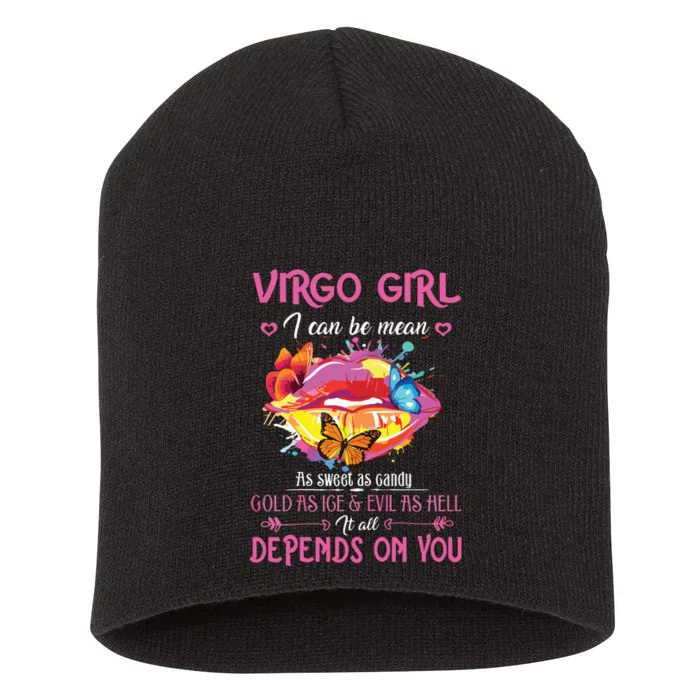 Virgo Girl Lips August September Queen Cool Birthday Zodiac Short Acrylic Beanie