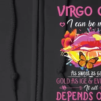 Virgo Girl Lips August September Queen Cool Birthday Zodiac Full Zip Hoodie