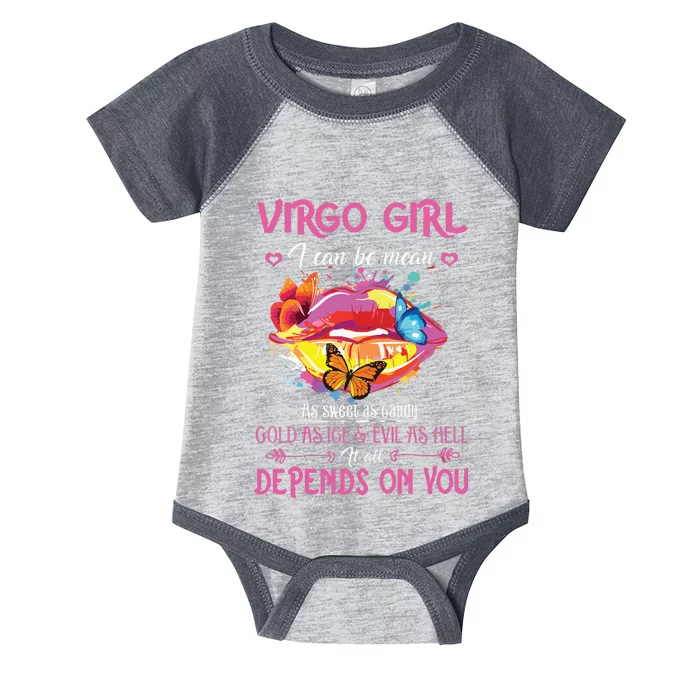 Virgo Girl Lips August September Queen Cool Birthday Zodiac Infant Baby Jersey Bodysuit