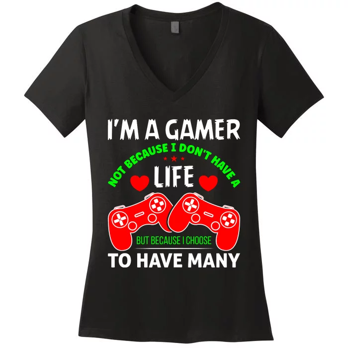 Video Game Lover Gaming T Women's V-Neck T-Shirt