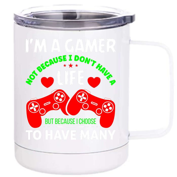 Video Game Lover Gaming T Front & Back 12oz Stainless Steel Tumbler Cup