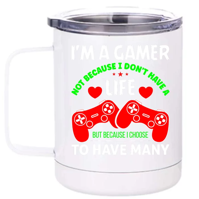 Video Game Lover Gaming T Front & Back 12oz Stainless Steel Tumbler Cup