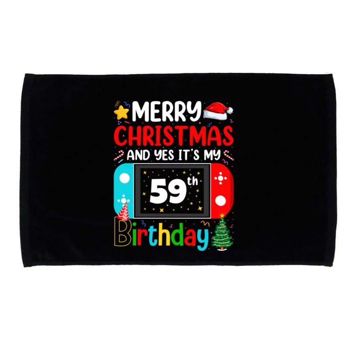 Video Game Lover Merry Christmas Yes ItS My 59th Birthday Great Gift Microfiber Hand Towel