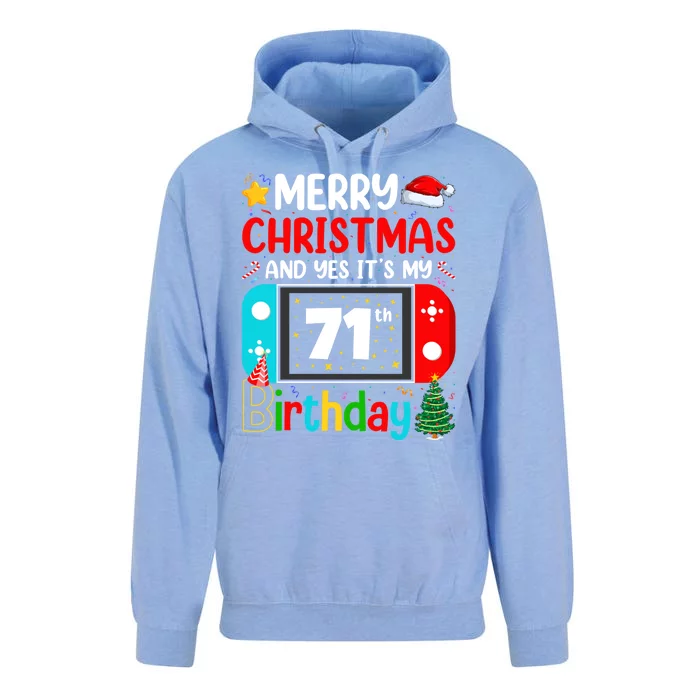 Video Game Lover Merry Christmas Yes ItS My 71th Birthday Cute Gift Unisex Surf Hoodie