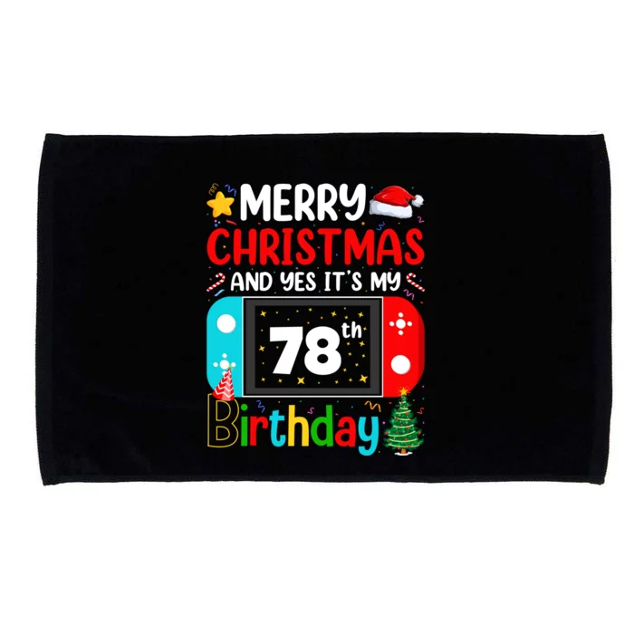 Video Game Lover Merry Christmas Yes ItS My 78th Birthday Great Gift Microfiber Hand Towel