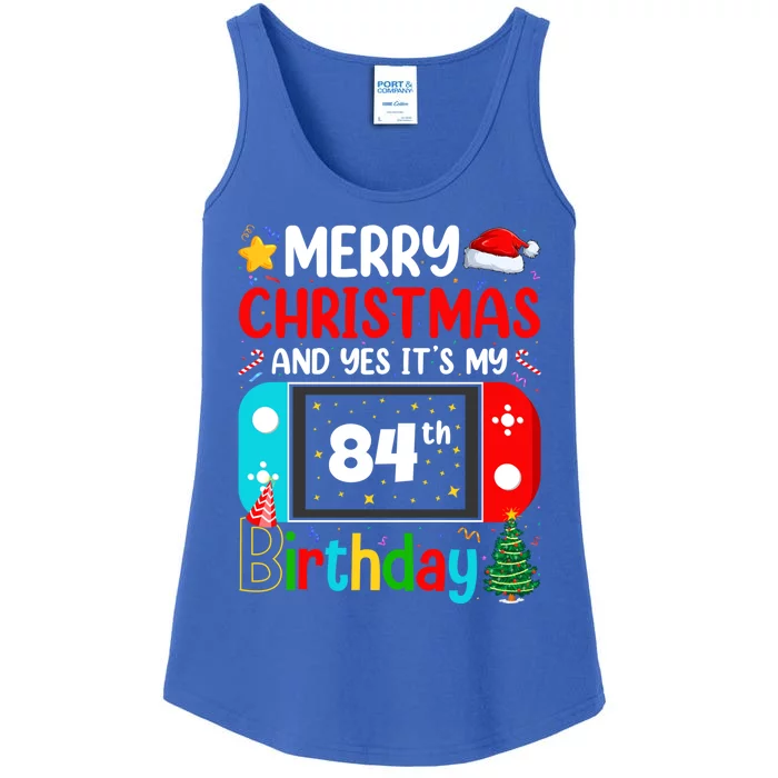 Video Game Lover Merry Christmas Yes ItS My 84th Birthday Gift Ladies Essential Tank