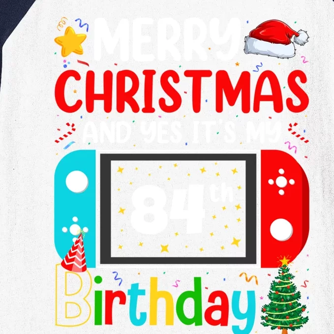 Video Game Lover Merry Christmas Yes ItS My 84th Birthday Gift Baseball Sleeve Shirt