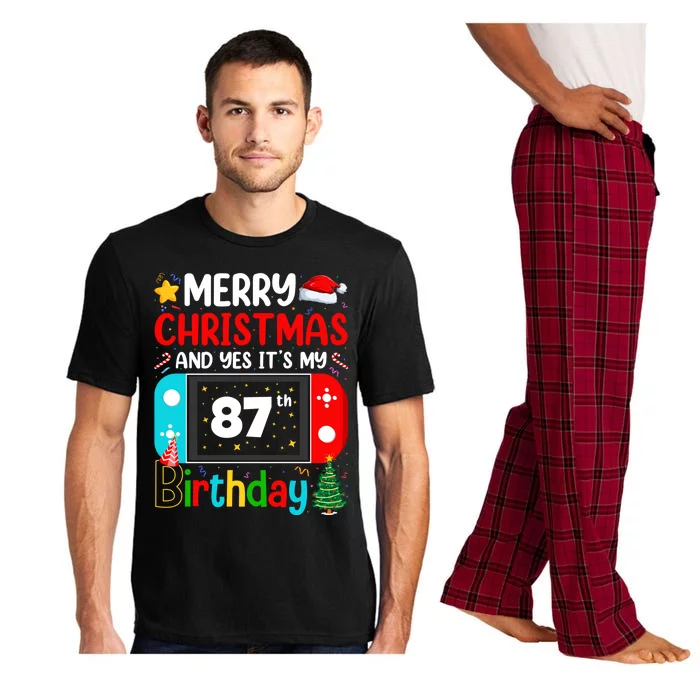 Video Game Lover Merry Christmas Yes ItS My 87th Birthday Gift Pajama Set