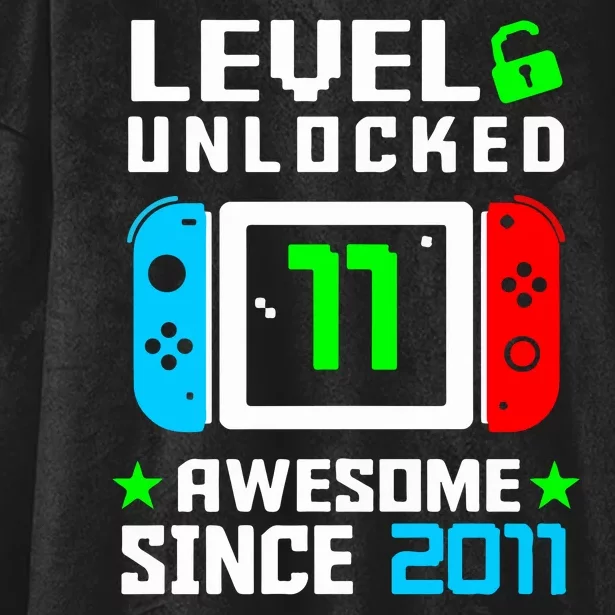 Video Game Level 11 Unlocked 11th Birthday Hooded Wearable Blanket