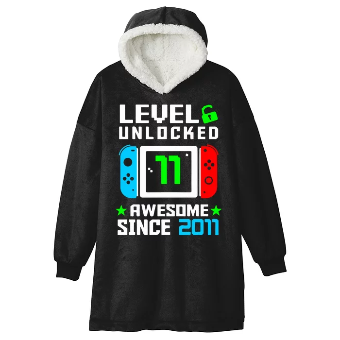 Video Game Level 11 Unlocked 11th Birthday Hooded Wearable Blanket