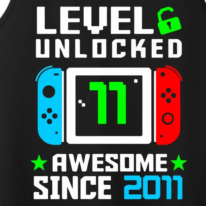 Video Game Level 11 Unlocked 11th Birthday Performance Tank