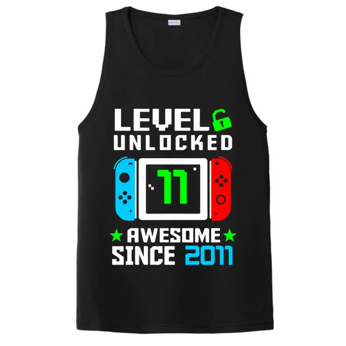 Video Game Level 11 Unlocked 11th Birthday Performance Tank