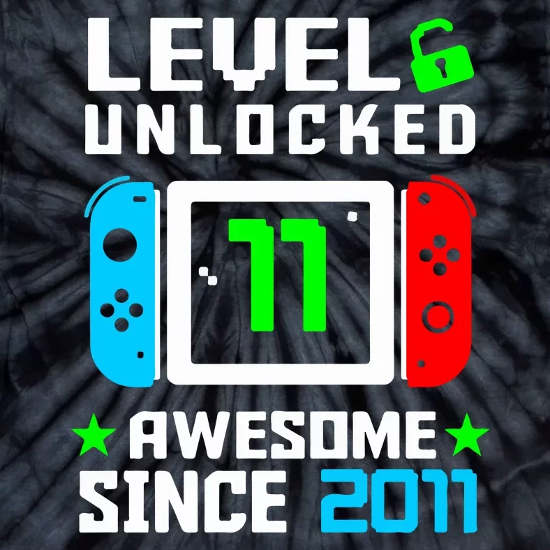 Video Game Level 11 Unlocked 11th Birthday Tie-Dye T-Shirt