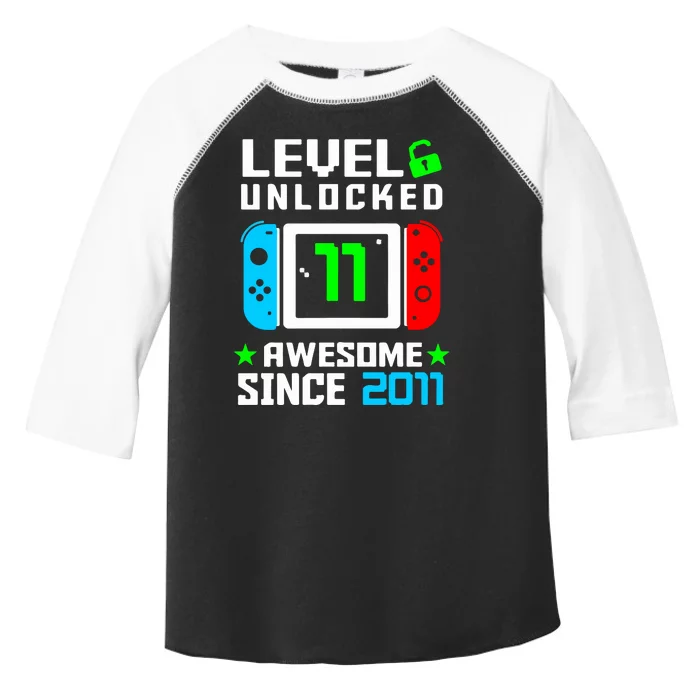 Video Game Level 11 Unlocked 11th Birthday Toddler Fine Jersey T-Shirt