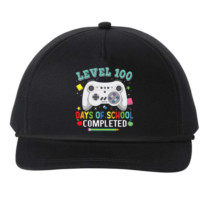 Video Game Level 100 Days Of School Completed Snapback Five-Panel Rope Hat