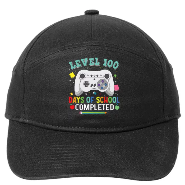 Video Game Level 100 Days Of School Completed 7-Panel Snapback Hat