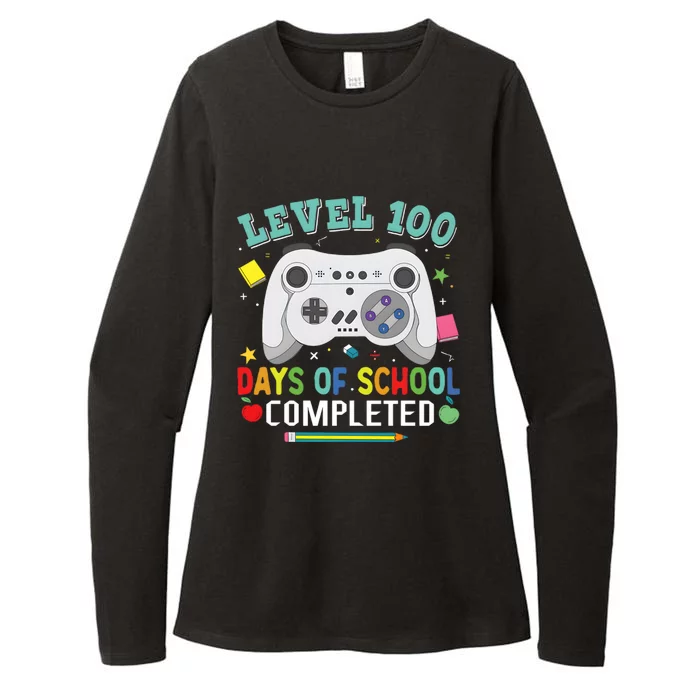 Video Game Level 100 Days Of School Completed Womens CVC Long Sleeve Shirt