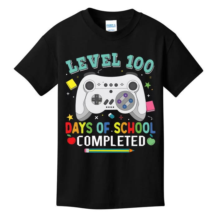 Video Game Level 100 Days Of School Completed Kids T-Shirt