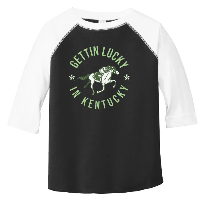 Vintage Getting Lucky In Kentucky Horse Racing Toddler Fine Jersey T-Shirt