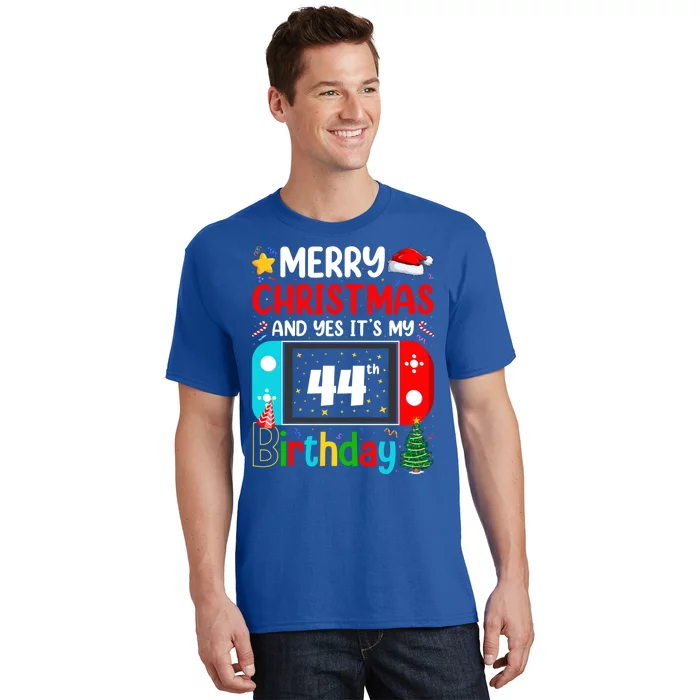 Video Game Lover Merry Christmas Yes ItS My 44th Birthday Cute Gift T-Shirt