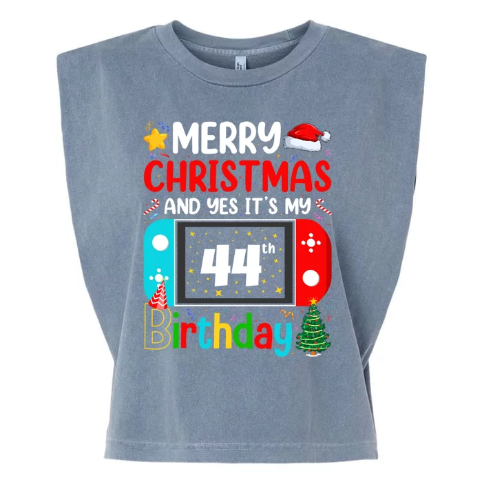 Video Game Lover Merry Christmas Yes ItS My 44th Birthday Cute Gift Garment-Dyed Women's Muscle Tee