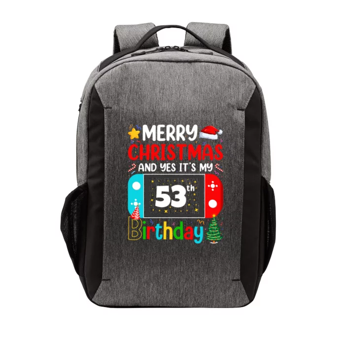 Video Game Lover Merry Christmas Yes ItS My 53th Birthday Funny Gift Vector Backpack