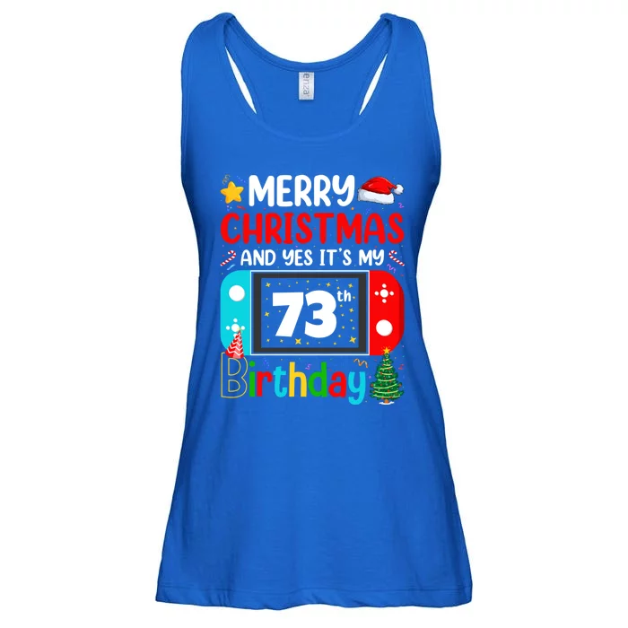 Video Game Lover Merry Christmas Yes ItS My 73th Birthday Cool Gift Ladies Essential Flowy Tank