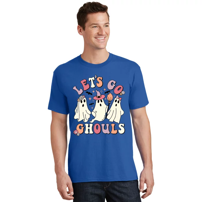 Vintage Groovy Lets Go Ghouls Halloween Ghost Outfit Great Gift T-Shirt