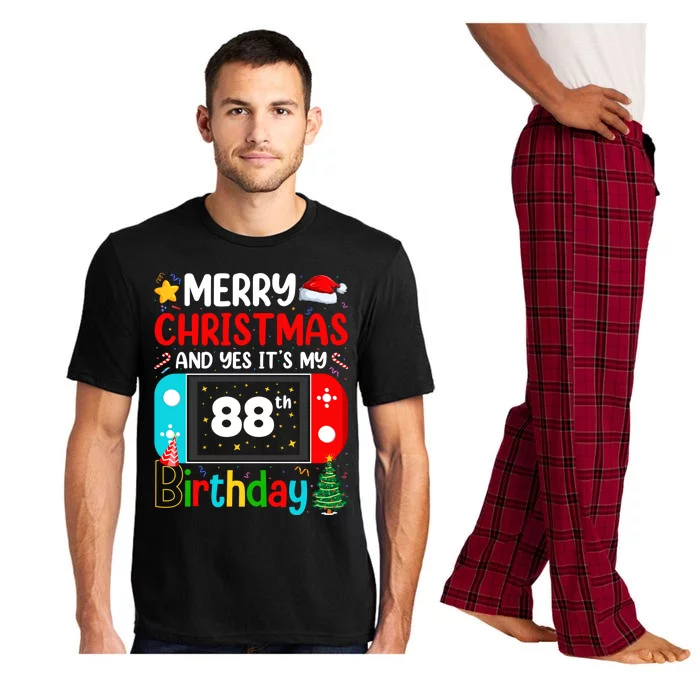 Video Game Lover Merry Christmas Yes ItS My 88th Birthday Funny Gift Pajama Set