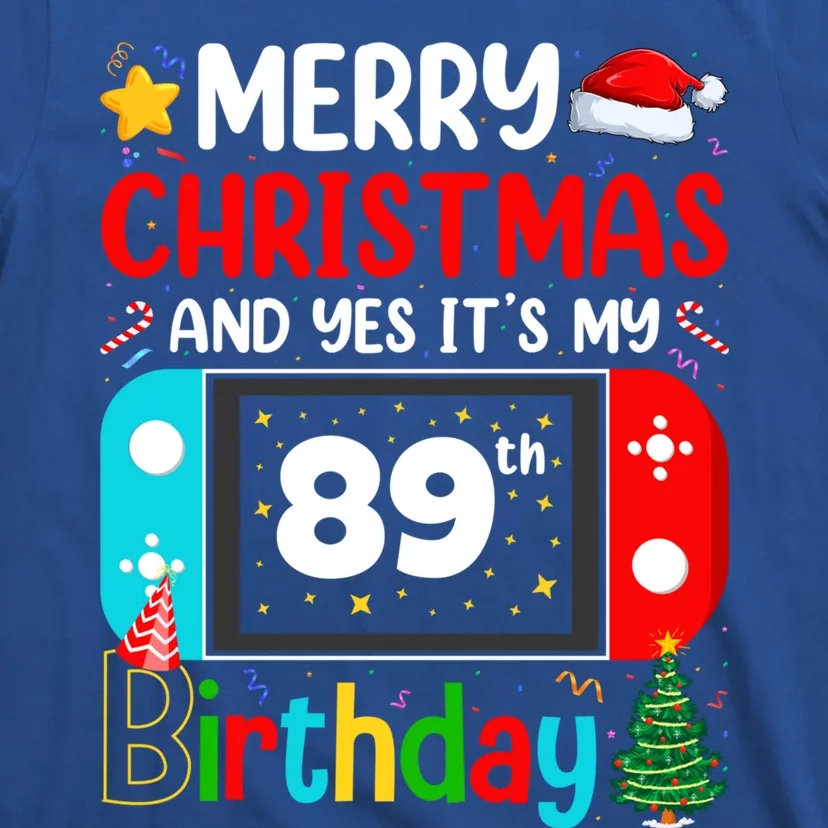 Video Game Lover Merry Christmas Yes ItS My 89th Birthday Gift T-Shirt