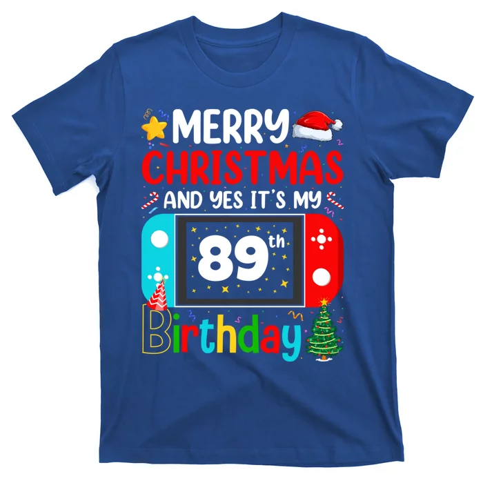 Video Game Lover Merry Christmas Yes ItS My 89th Birthday Gift T-Shirt