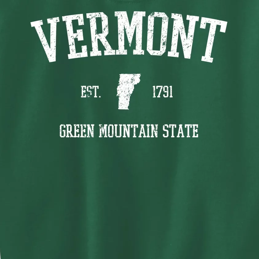 Vermont Green Mountain State Est 1791 Kids Sweatshirt