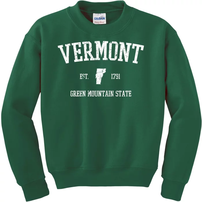 Vermont Green Mountain State Est 1791 Kids Sweatshirt