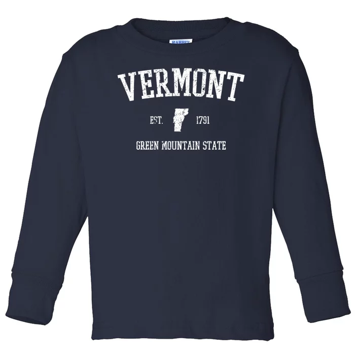 Vermont Green Mountain State Est 1791 Toddler Long Sleeve Shirt