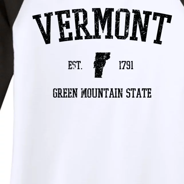 Vermont Green Mountain State Est 1791 Women's Tri-Blend 3/4-Sleeve Raglan Shirt