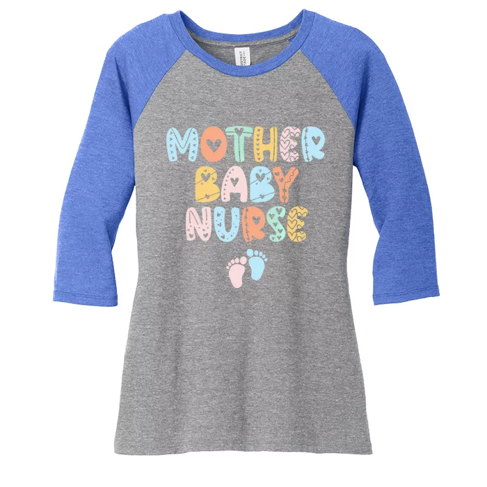 Vintage Groovy Mother Baby Nurse Women's Tri-Blend 3/4-Sleeve Raglan Shirt