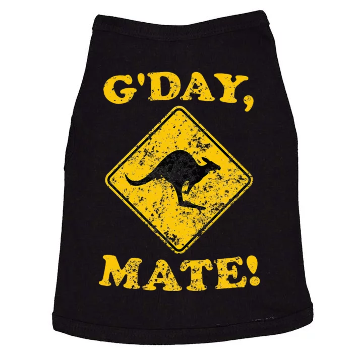 Vintage GDay Mate Kangaroo Road Sign Australia Aussie Roo Doggie Tank