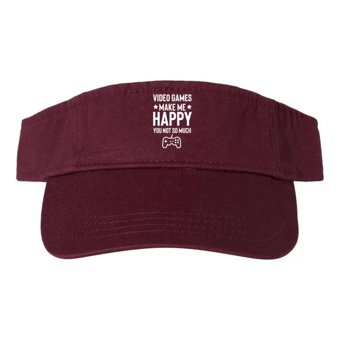 Video Games Make Me Happy Valucap Bio-Washed Visor