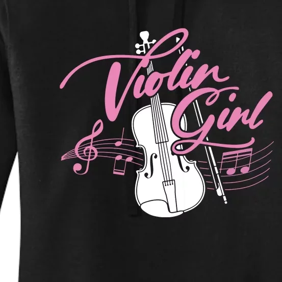 Violin Girl Music Lover Violinist String Musician Women's Pullover Hoodie