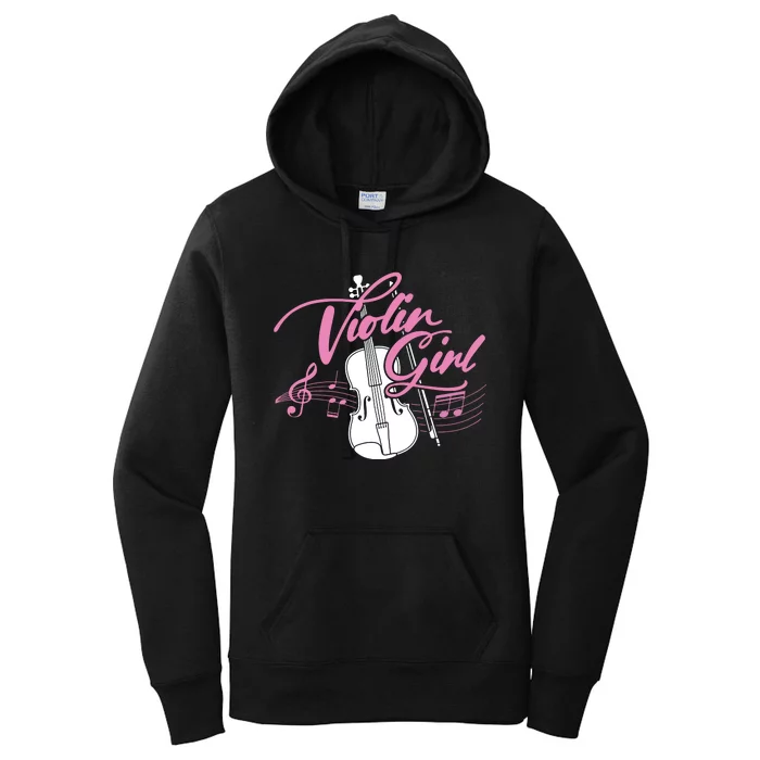 Violin Girl Music Lover Violinist String Musician Women's Pullover Hoodie