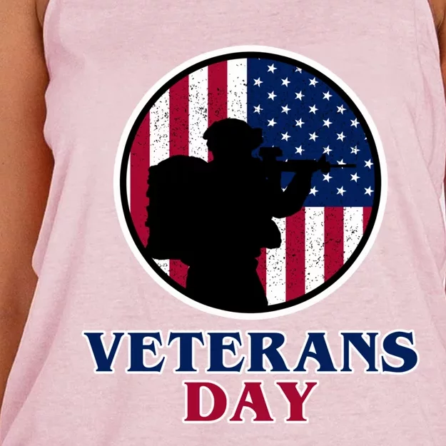 Veteran Gift Meaningful Gift Veterans Day Great Gift Women's Knotted Racerback Tank